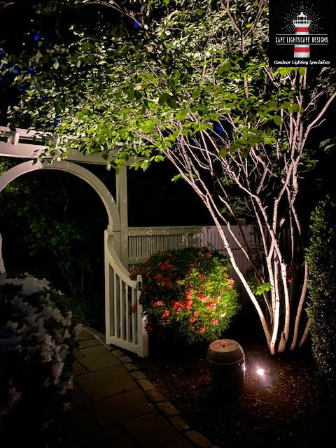 Cape Lightscape Designs, LLC<br />Cape Lightscape Designs - Garden patio entranceway<br />